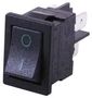 ROCKER SWITCH, DPST, BLACK/GREEN H8550XBAAC