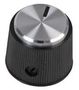 KNOB, ROUND W/TOP LINE, 19MM, BLACK MP1699