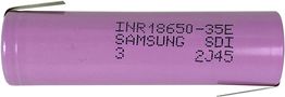 Аккумулятор 18650 3.6V 3450mAh 8A Li-ion с клеммами под пайку INR18650 35E SAMSUNG 18650/3500L/SAM