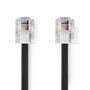 Telecom Cable | RJ11 Male | RJ11 Male | 2.00 m | Cable design: Flat | Gold Plated | Cable type: RJ11 | Black | Label TCGL90200BK20 5412810427727
