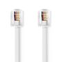 Telecom Cable | RJ11 Male | RJ11 Male | 10.0 m | Cable design: Flat | Gold Plated | Cable type: RJ11 | White | Label TCGL90200WT100 5412810427765
