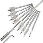 FLAT SPADE WOOD BIT SET - (10PC) WSB-SET10