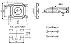 Kontaktlüliti; VÄLJA-(SISSE) fikseerimata; 4 kontakti; 0,05A/12 VDC; SPST-NO; 5,2x5,2mm, SMT; H=1,5mm T-SM4/5.2x5.2/1.5