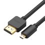 Cable HDMI - micro HDMI 1.5m (HDMI 2.0 4K@60Hz) black HD127 UGREEN UGREEN/30102 6957303831029