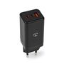 Wall Charger | 65 W | GaN | Quick charge feature | 3.0 / 3.25 A | Number of outputs: 3 | USB-A / 2x USB-C™ | Automatic Voltage Selection | Black WCGPD65W100BK 5412810408443