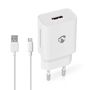 Wall Charger | 12 W | Quick charge feature | 2.4 A | Number of outputs: 1 | USB-A | Micro USB (Loose) Cable | 1.00 m | Single Voltage Output | White WCHAM212AWT 5412810329892