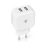 Wall Charger | 24 W | Quick charge feature | 2x 2.4 A | Number of outputs: 2 | 2x USB-A | No Cable Included | Single Voltage Output | White WCHAU484AWT 5412810267552