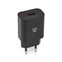 Wall Charger | 18 W | Quick charge feature | 1.5 / 2.0 / 3.0 A | Number of outputs: 1 | USB-A | No Cable Included | Automatic Voltage Selection | Black WCQC302ABK 5412810330072