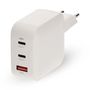 Wall Charger | 100 W | GaN | PD3.0 | Quick charge feature | 2.5 / 3.0 / 5.0 A | Number of outputs: 3 | USB-A / 2x USB-C™ | Automatic Voltage Selection | White WGCHA100WWT 5412810470167