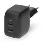 Wall Charger | 35 W | GaN | PD3.0 | Quick charge feature | 1.75 / 2.33 / 2.92 / 3.0 A | Number of outputs: 2 | 2x USB-C™ | Automatic Voltage Selection | Black WGCHA35WBK 5412810470181