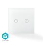 SmartLife Wall Switch | Wi-Fi | Dual | Wall Mount | 1000 W | Android™ / IOS | Glass | White WIFIWS20WT 5412810271788