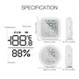 Nutikas temperatuuri- ja niiskusandur, ZigBee, juhtmevaba, 0-1000LUX, Wi-Fi, TUYA / Smart Life ZSS-KB-TH-LF-C-MS 6974246475288