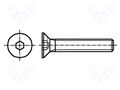 Screw; M4x10; 0.7; Head: countersunk; hex key; HEX 2.5mm; steel BOSSARD B4X10/BN21