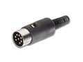 MALE AUDIO DIN PLUG - 8P - BLACK CA121 5410329297510; 5410329297527