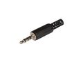 3.5mm MALE JACK CONNECTOR - BLACK STEREO - 4 CONTACTS CA128 5410329593018