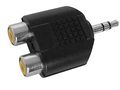 DUAL FEMALE RCA TO MALE 3.5mm STEREO JACK CAA20 5410329280710; 5410329223649