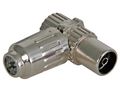 TV PLUG 90° FEMALE, FULL METAL SCREENED, 9.5mm/2.3mm CV002M 5410329409494; 5410329493066; 5410329534370