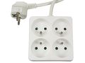 4-WAY SOCKET-OUTLET - SQUARE - 1.5 m CABLE - WHITE - FRENCH SOCKET EB22 5410329345341; 5410329524678