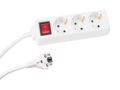 3-WAY SOCKET-OUTLET WITH SWITCH - 3 m CABLE - WHITE - SCHUKO EB3S-3-G 5410329405236; 5410329665890