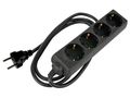 4-WAY SOCKET-OUTLET WITH SHRINK TUBE - 3G2.5 - 5 m CABLE - BLACK - SCHUKO EB4STB25-5HQ-G 5410329718732; 5410329718749