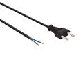 POWER CORD BLACK CEE 7/16 "Europlug"+ LEADS TAILS L=1.8 m H03VVH2-F 2G0.75 mm▓ EPC018C075 5410329656317; 5410329669362