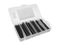 Heat-shrinkable tube kit - black with glue - 10 cm - 85 pcs - in storage box K/STB2G 5410329441722; 5410329542368