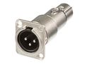 NEUTRIK - XLR MALE-FEMALE FEEDTROUGH ADAPTER FOR PANEL MOUNT NA3MDF 7613187002243; 7613187002243