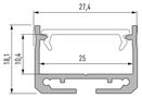 Anodeeritud alumiiniumprofiil LED ribadele 2.02m, SILEDA, 10-0334-20, LUMINES (saatmine ainult kuleriga) PROF-SILEDA-2Ms 5902973366310