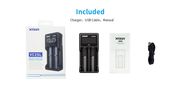 Зарядное устройство 1-2 аккумулятора Li-ion 10440-26650, AAAA/AAA/AA/SC/C/D NIMH-NICD XTAR-VC2SL 6952918300434; 6952918302124