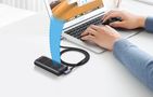 Kabelis USB A kištukas - USB C kištukas kampinis, 1m 3A juodas, su nailoniniu šarvu US385 UGREEN UGREEN/20299