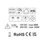 LED valdiklis su bevieliu, įkraunamu IR jutikliu 12-24Vdc, 8A, pritemdymo funkcija, juodas, Design Light TEO-ZES-1P-CZ-01 5908293404459