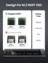 Išorinis korpusas SSD M.2 NGFF SATA 3.0 5Gbps (USB-C lizdas), pilkas UGREEN/10903