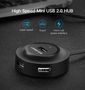 Hub USB-A 4-Port (USB 2.0) 1.0m, Black UGREEN/20277 6957303822775