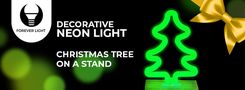 Neon Wood Stand LED TREE green, 5V USB / 3xAA, FLNW03 Forever Light RTV100427 5900495268617