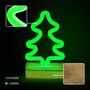 Neon Wood Stand LED TREE green, 5V USB / 3xAA, FLNW03 Forever Light RTV100427 5900495268617