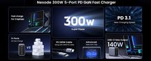 Desktop Fast Charger Nexode 300W USB-A + 4xUSB-C QC4.0+ PD3.1, Black UGREEN/90903B