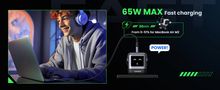 Wall Quick Charger Nexode Robot GaN 65W USB-A + 2xUSB-C QC4.0+ PD3.0, Black UGREEN/25685B 6941876236688