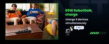 Wall Quick Charger Nexode Robot GaN 65W USB-A + 2xUSB-C QC4.0+ PD3.0, Black UGREEN/25685B 6941876236688