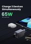 Sieninis įkroviklis Nexode S GaN 65W USB-A + 2xUSB-C QC4.0+ PD3.0, pilkas UGREEN/35042 6941876230426