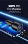 Automobilinis įkroviklis 130W 12-24V USB-A + 2xUSB-C QC3.0 PD3.0, pilkas UGREEN/90413