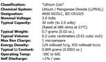 Lithium battery CR1025 3V 30mAh ENERGIZER CR1025/ENE 7638900411515