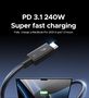 Kabelis USB C  - USB C USB4, Thunderbolt™ 5 240W 1m 40Gbps 16K@60Hz L703 UGREEN UGREEN/45996 6941876249961