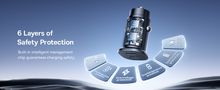 Automobilinis įkroviklis GoTrip 30W 12-24V USB-A + USB-C QC PD, juodas C00072300123-00 6932172687236