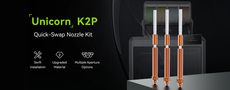 3D spausdintuvo K2PLUS / Creality-Hi purkštukų komplektas "Unicorn" 2x0.4mm 1x0.6mm 1x0.8mm CREALITY CRE-4008030075 6971636405320