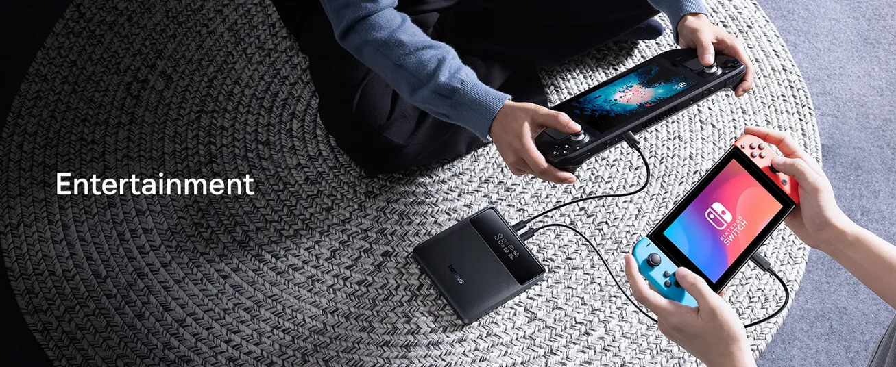 LiPo išorinis akumuliatorius (Powerbank) 20000mAh 100W 2xUSB + 2xUSB C Blade H1, juodas BASEUS P10021604123-00 6932172682446