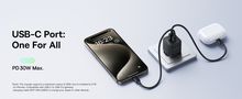 Wall Fast Charger Palm 30W USB + USB-C QC3.0 PD3.0, Black P1011160A113-00 6932172672478