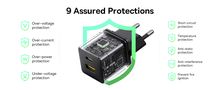 Wall Fast Charger Palm 30W USB + USB-C QC3.0 PD3.0, Black P1011160A113-00 6932172672478