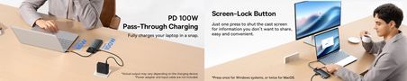 Док-станция 1in10 USB C plug - 2xHDMI RJ45 SD/TF USB3 BASEUS B00061800123-01 6932172689667