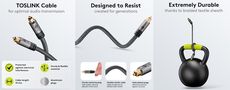 Cable optical TOSLINK - TOSLINK 5m braided grey GOOBAY 65307 4040849653070