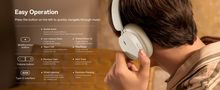 Wireless Bluetooth 5.3 Over-Ear Headphones Bowie D05, White NGTD020202 6932172626020